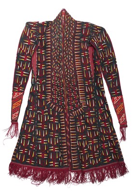 Lot 136 - A SILK EMBROIDERED TEKKE CHYRPY, WEST TURKESTAN, SECOND HALF 19TH CENTURY