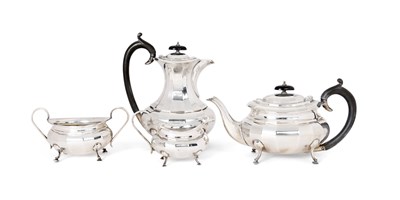 Lot 98 - A GEORGE V SILVER FOUR-PIECE TEA SET, VINERS LTD., SHEFFIELD, 1930 / 31