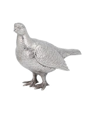 Lot 101 - A SILVER MODEL OF A GROUSE