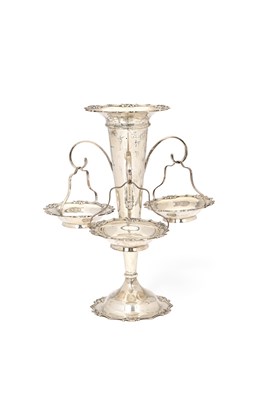 Lot 107 - A GEORGE V SILVER EPERGNE VASE, WILLIAM HUTTON & SONS LTD., SHEFFIELD, 1913