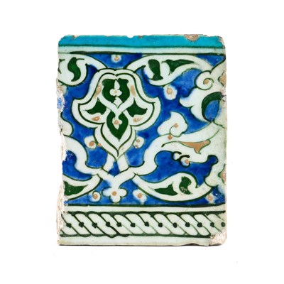 Lot 380 - A DIYARBAKIR BORDER TILE, SOUTH-EASTERN ANATOLIA, LATE 16TH CENTURY