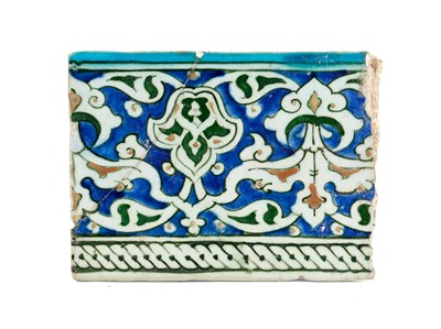 Lot 380 - A DIYARBAKIR BORDER TILE, SOUTH-EASTERN ANATOLIA, LATE 16TH CENTURY