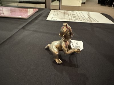 Lot 415 - A GEM-SET SILVER FIGURE OF BALAKRISHNA, BENGAL, 19TH/20TH CENTURY