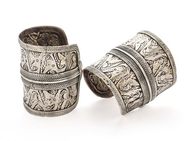 Lot 16 - A PAIR OF TURKMAN BRACELETS, CENTRAL ASIA, 19TH CENTURY