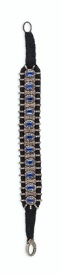 Lot 115 - KYANITE AND DIAMOND STRAP BRACELET