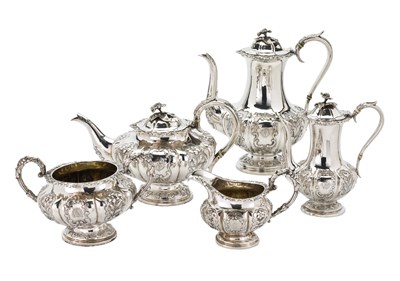 Lot 117 - A VICTORIAN SILVER THREE-PIECE TEA SET