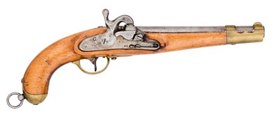 Lot 328 - AN AUSTRIAN 16-BORE PERCUSSION MODEL 1851 CAVALRY PISTOL, DATED 1853