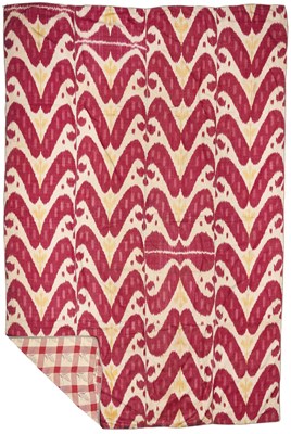 Lot 8 - A LARGE IKAT PANEL, UZBEKISTAN, LATE 19TH CENTURY