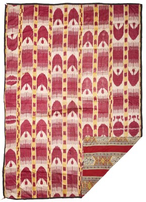 Lot 7 - A LARGE IKAT PANEL, UZBEKISTAN, LATE 19TH CENTURY