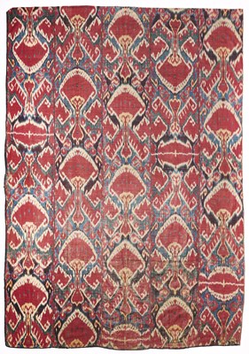 Lot 152 - A LARGE IKAT PANEL, UZBEKISTAN, MID 19TH CENTURY