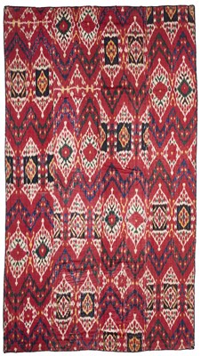 Lot 124 - AN IKAT PANEL. BOKHARA, UZBEKISTAN, THIRD QUARTER 19TH CENTURY