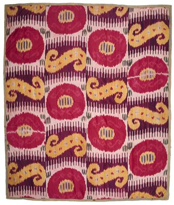 Lot 142 - A LARGE IKAT PANEL, BOKHARA, UZBEKISTAN, CIRCA 1900