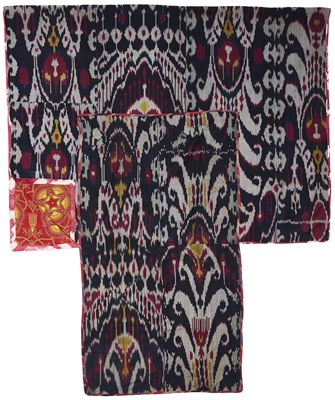 Lot 109 - TWO SIMILAR IKAT PANELS, UZBEKISTAN, PROBABLY FERGHANA, LAST QUARTER 19TH CENTURY