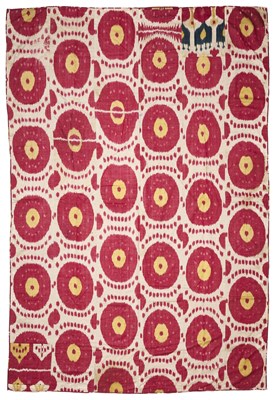 Lot 129 - AN IKAT PANEL, UZBEKISTAN, LATE 19TH CENTURY
