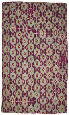 Lot 23 - AN IKAT PANEL, UZBEKISTAN, LAST QUARTER 19TH CENTURY