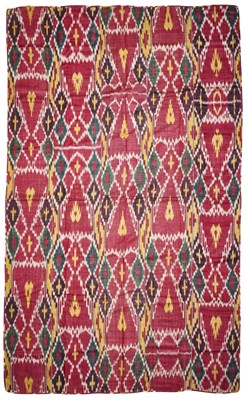 Lot 112 - AN IKAT PANEL, BOKHARA, UZBEKISTAN, LAST QUARTER 19TH CENTURY