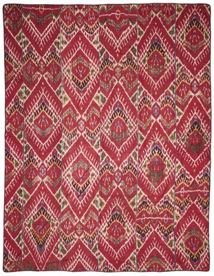 Lot 111 - AN IKAT PANEL, BOKHARA, UZBEKISTAN, THIRD QUARTER 19TH CENTURY
