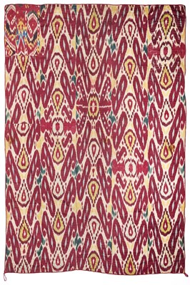 Lot 125 - A LARGE QUILTED IKAT PANEL BOKHARA, UZBEKISTAN, LAST QUARTER 19TH CENTURY