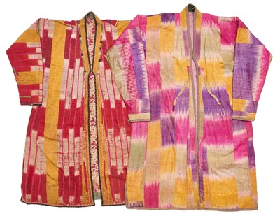 Lot 91 - TWO QUILTED IKAT CHAPAN, UZBEKISTAN, EARLY 20TH CENTURY
