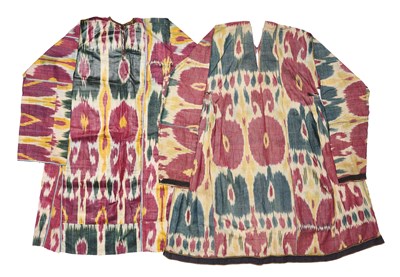 Lot 137 - TWO IKAT TUNICS (KURTA), UZBEKISTAN, LATE 19TH CENTURY
