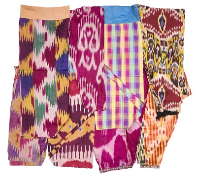 Lot 52 - A GROUP OF EIGHT PAIRS OF TROUSERS (LOZIM), UZBEKISTAN, LATE 19TH AND EARLY 20TH CENTURY