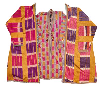 Lot 92 - THREE IKAT CHAPAN, UZBEKISTAN, FIRST QUARTER 20TH CENTURY