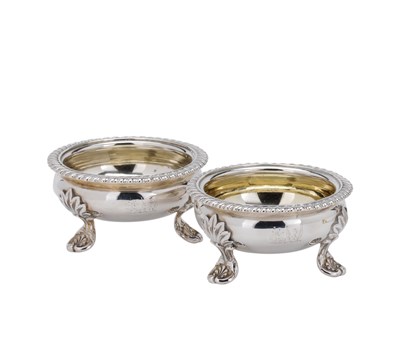 Lot 125 - A PAIR OF GEORGE IV SILVER SALT CELLARS