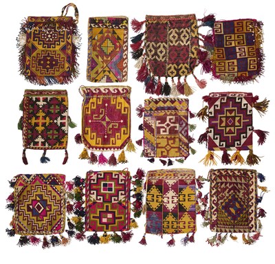 Lot 153 - A COLLECTION OF POUCHES, UZBEKISTAN, EARLY 20TH CENTURY