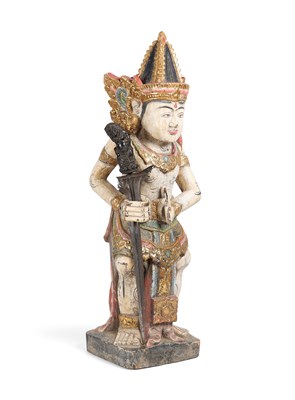 Lot 97 - A BALINESE KRIS, AND WOODEN KRIS STAND, 19TH CENTURY AND LATER