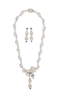 Lot 40 - EDWARDIAN SILVER AND PASTE DEMI-PARURE