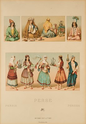 Lot 310 - SIX COLOURED LITHOGRAPHS OF PERSIAN COSTUME, AFTER RACINE, PRINTED BY FIRMIN DIDOT, PARIS