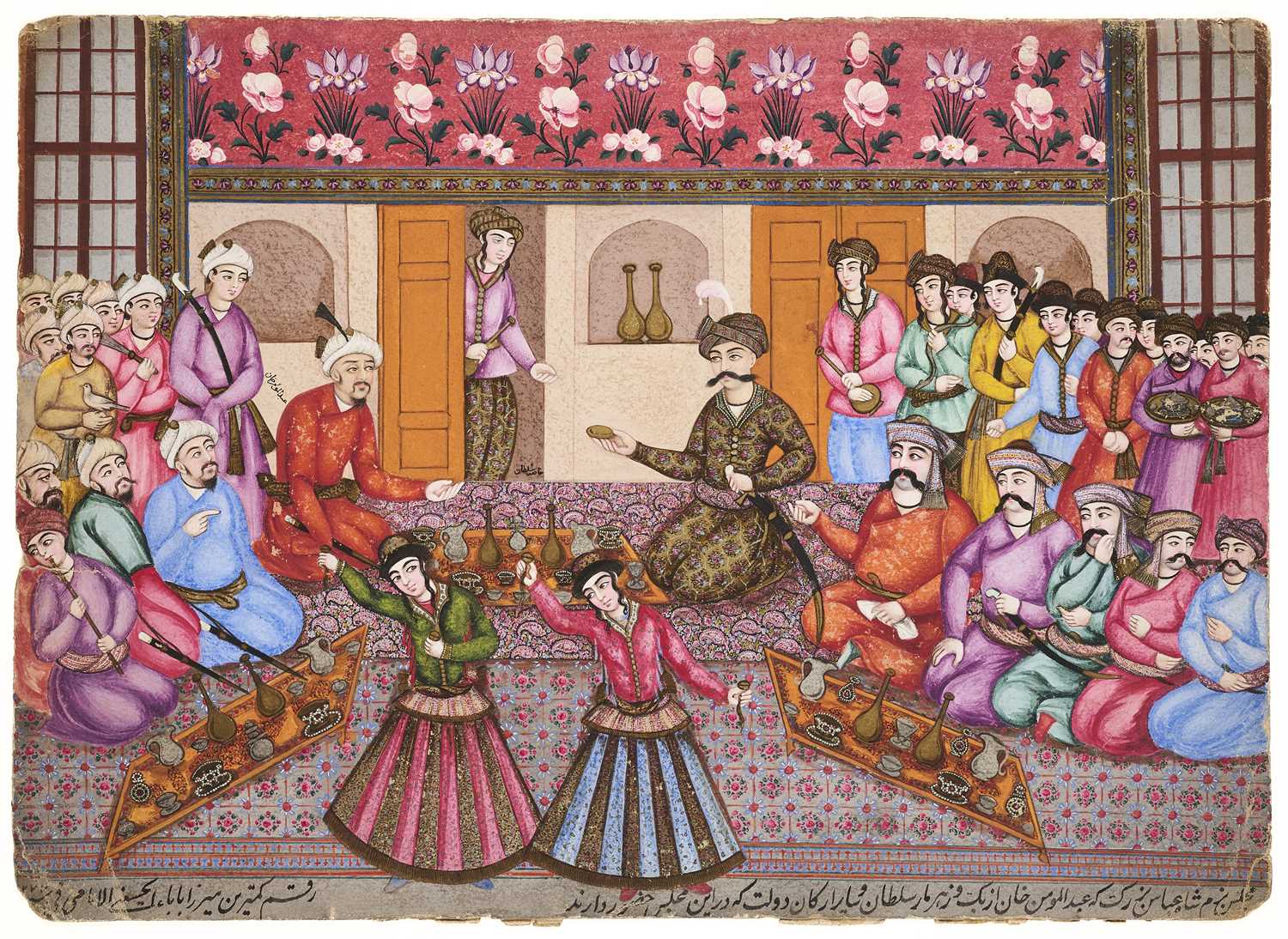 Lot 16 - THE GATHERING OF THE FEAST OF SHAH ABBAS, PERSIA, DATED 1860-1