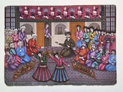 Lot 16 - THE GATHERING OF THE FEAST OF SHAH ABBAS, PERSIA, DATED 1860-1