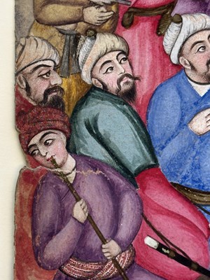Lot 16 - THE GATHERING OF THE FEAST OF SHAH ABBAS, PERSIA, DATED 1860-1