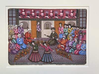 Lot 16 - THE GATHERING OF THE FEAST OF SHAH ABBAS, PERSIA, DATED 1860-1