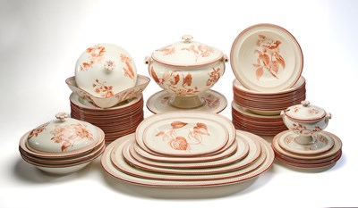 Lot 29 - A WEDGWOOD QUEENSWARE 'BOTANICAL' PART DINNER SERVICE, CIRCA 1871