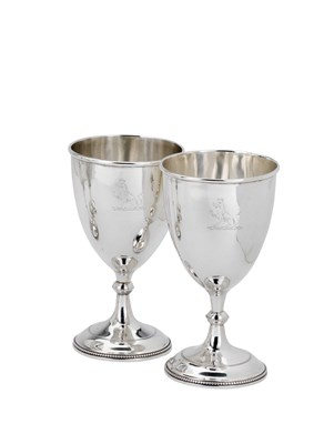 Lot 142 - A PAIR OF GEORGE III SILVER GOBLETS