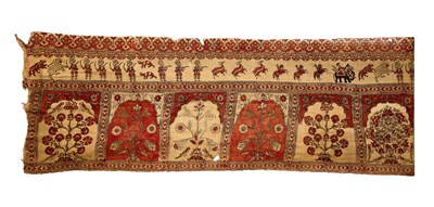 Lot 460 - A MUGHAL BLOCK PRINTED COTTON TENT HANGING, PROBABLY LAHORE, 19TH CENTURY