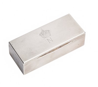 Lot 129 - A SMALL CASED LOCK OF NAPOLEON’S HAIR, THE SILVER CASE WITH LONDON SILVER HALLMARKS FOR 1912