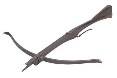 Lot 434 - A NORTH EUROPEAN CROSSBOW AND A WINDLASS FOR A CROSSBOW, 19TH CENTURY, PROBABLY FLEMISH