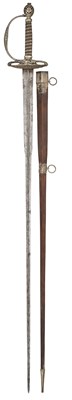 Lot 50 - AN ENGLISH SILVER-HILTED SMALL-SWORD, CIRCA 1765