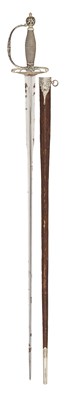 Lot 48 - A FINE ENGLISH SILVER-HILTED SMALL-SWORD RETAILED BY BOCK, COCKSPUR STREET, CHAR. CROSS, CIRCA 1768