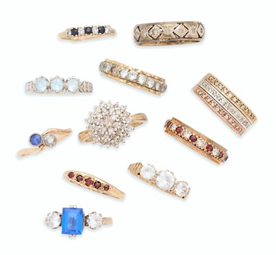 Lot 56 - COLLECTION OF ELEVEN GEM-SET RINGS