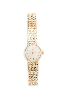Lot 7 - LONGINES: LADY'S GOLD BRACELET WATCH, CIRCA 1965