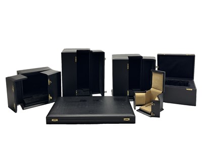 Lot 90 - SIX LINED STORAGE OR TRANSPORT CASES FOR ANTIQUE WARES