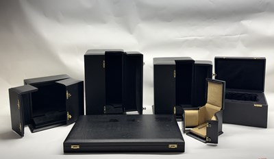 Lot 90 - SIX LINED STORAGE OR TRANSPORT CASES FOR ANTIQUE WARES