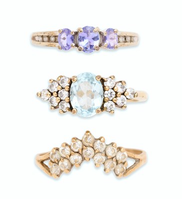 Lot 99 - THREE GEM-SET RINGS