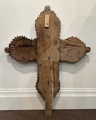 Lot 46 - A CRETAN SCHOOL CROSS, CIRCLE OF EMMANUEL LOMBARDOS (OR LAMPARDOS, 1567-1631), LATE 16TH CENTURY