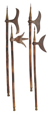 Lot 116 - FOUR INDIAN BULLOVA AXES, 19TH CENTURY