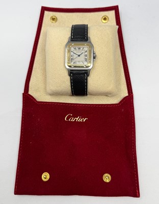 Lot 312 - CARTIER, SANTOS GALBEE, REF.187901: STAINLESS STEEL AND GOLD WRISTWATCH, 1990s